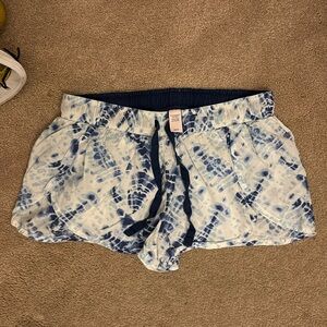 victoria’s secret blue and white sleeping shorts